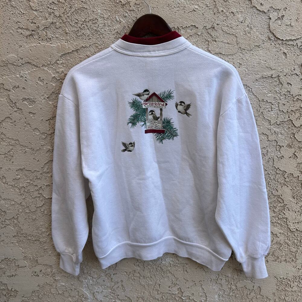 Vtg Morning Sun Birdhouse Cute Sweatshirt Size Medium - Picture 2 of 5
